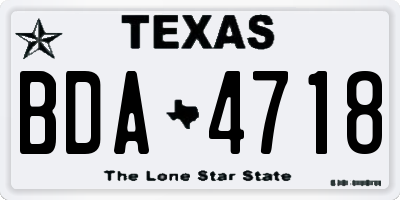 TX license plate BDA4718