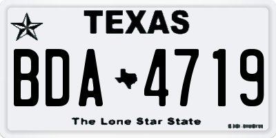 TX license plate BDA4719