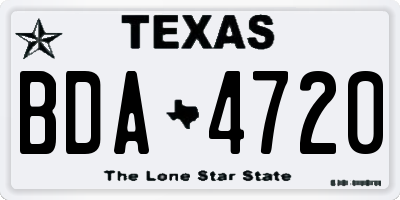 TX license plate BDA4720
