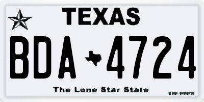 TX license plate BDA4724