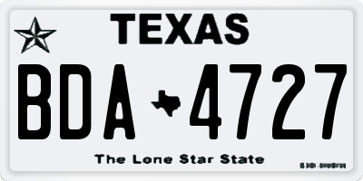 TX license plate BDA4727