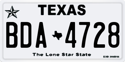 TX license plate BDA4728