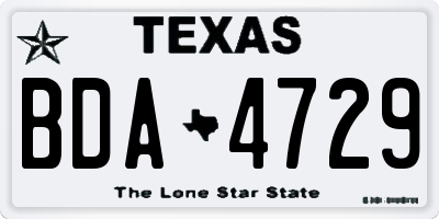 TX license plate BDA4729