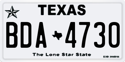 TX license plate BDA4730