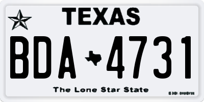 TX license plate BDA4731