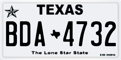 TX license plate BDA4732