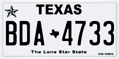 TX license plate BDA4733