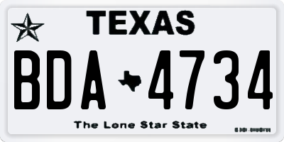 TX license plate BDA4734