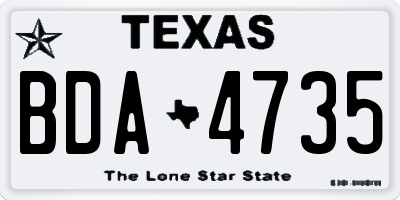 TX license plate BDA4735