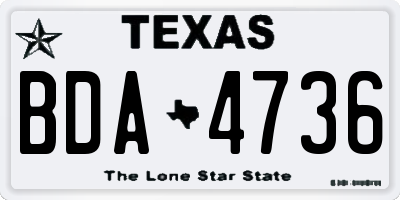 TX license plate BDA4736