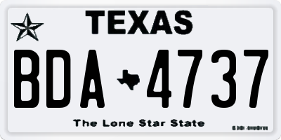 TX license plate BDA4737