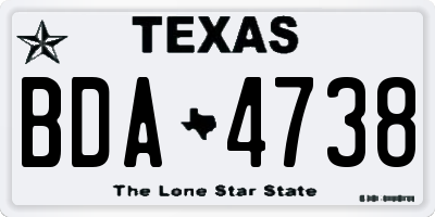 TX license plate BDA4738