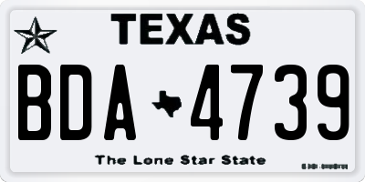 TX license plate BDA4739