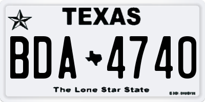 TX license plate BDA4740
