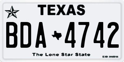 TX license plate BDA4742