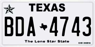 TX license plate BDA4743