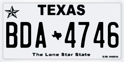TX license plate BDA4746