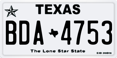 TX license plate BDA4753