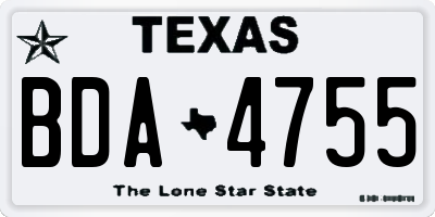 TX license plate BDA4755