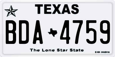 TX license plate BDA4759