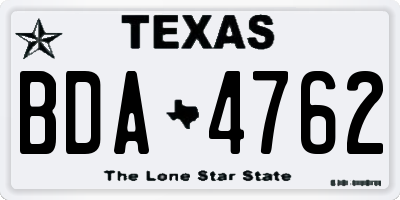 TX license plate BDA4762