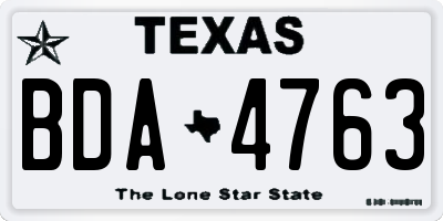 TX license plate BDA4763