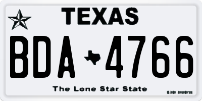 TX license plate BDA4766