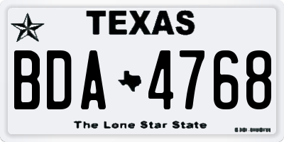 TX license plate BDA4768