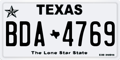 TX license plate BDA4769