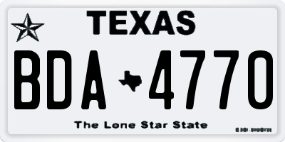 TX license plate BDA4770