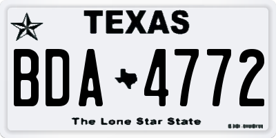 TX license plate BDA4772