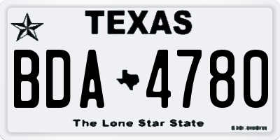 TX license plate BDA4780
