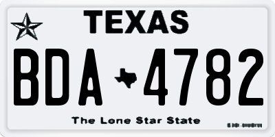 TX license plate BDA4782