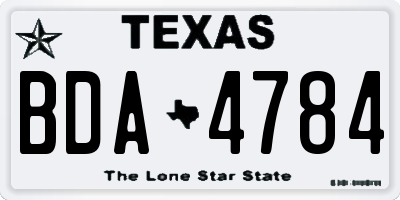 TX license plate BDA4784