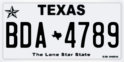 TX license plate BDA4789