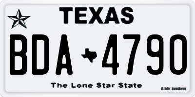 TX license plate BDA4790