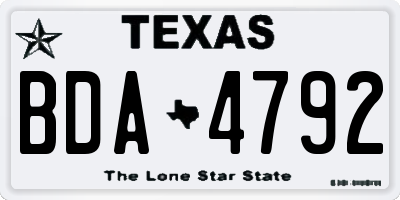 TX license plate BDA4792