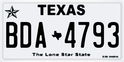 TX license plate BDA4793