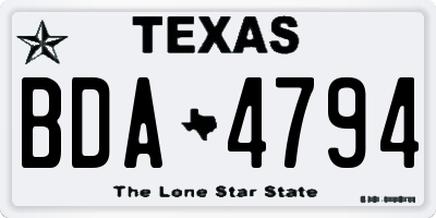 TX license plate BDA4794
