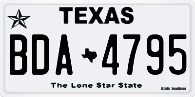 TX license plate BDA4795