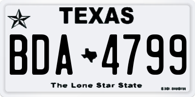 TX license plate BDA4799