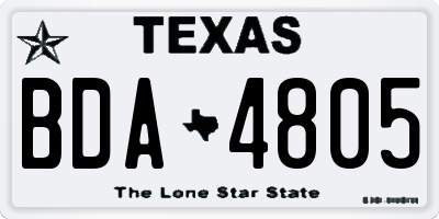 TX license plate BDA4805