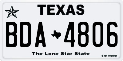 TX license plate BDA4806