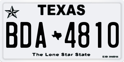 TX license plate BDA4810