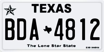 TX license plate BDA4812