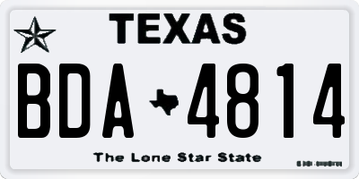 TX license plate BDA4814