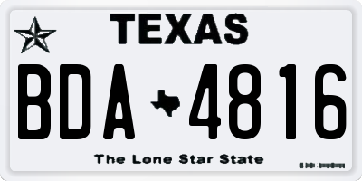 TX license plate BDA4816