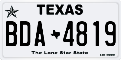 TX license plate BDA4819
