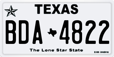 TX license plate BDA4822
