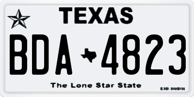 TX license plate BDA4823